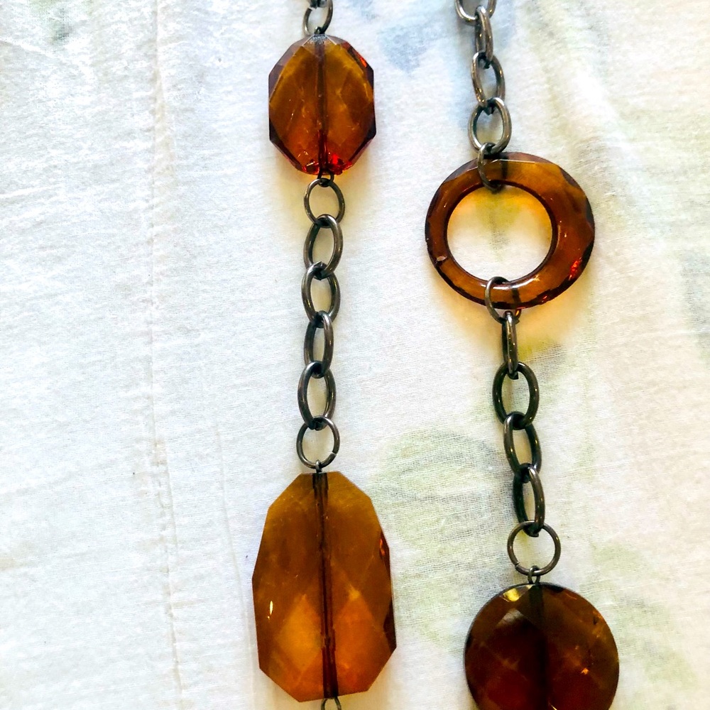 Long Beaded and ChainLink Necklace
